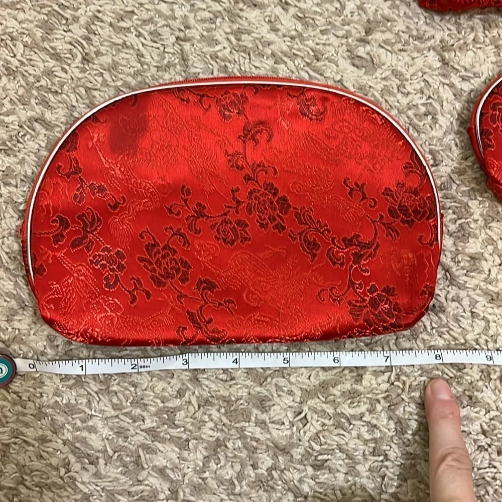 Red Nesting Makeup Bags + Bonus Bag